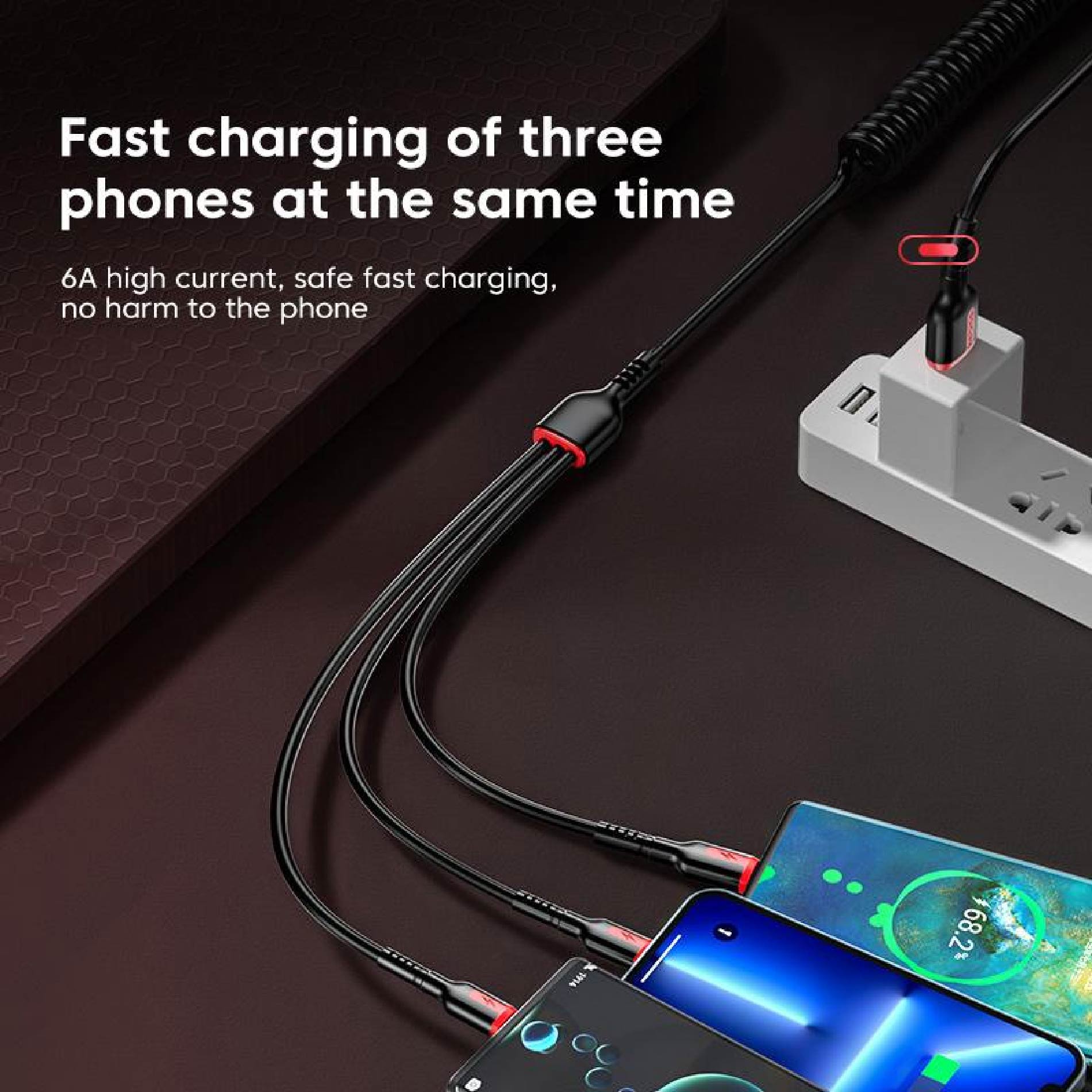 Miniatura 4 de Cable Espiral Multi 3 En 1 Carga Rápida